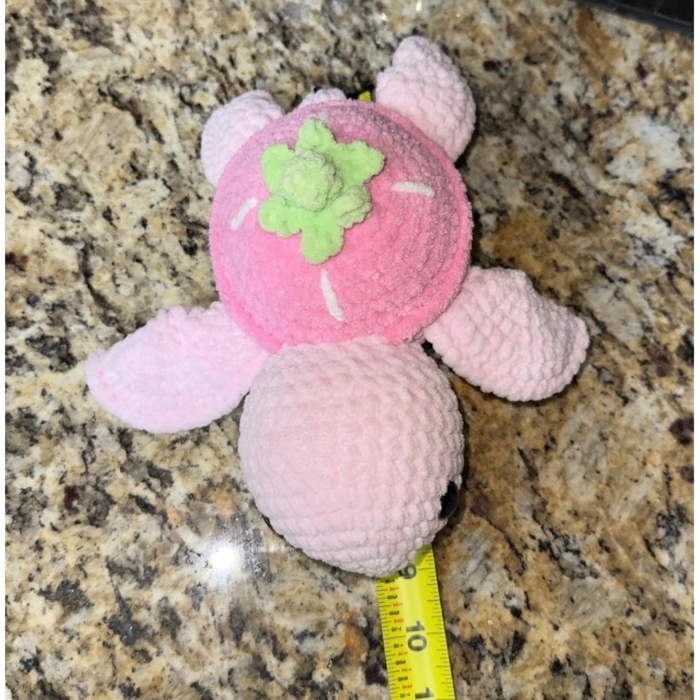Handmade Crochet Strawberry Turtle Plush Toy Kids Gift Cute Amigurumi - Picture 4 of 4